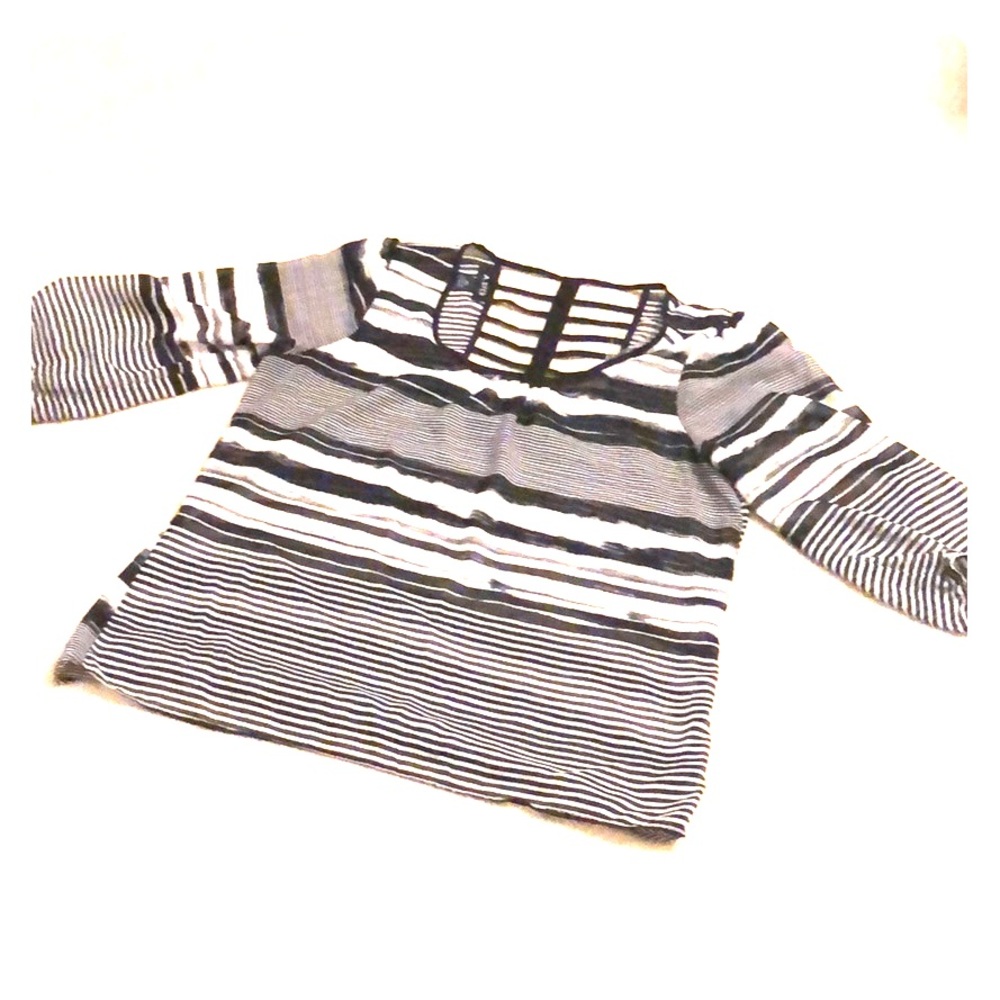 Black and white sheer top